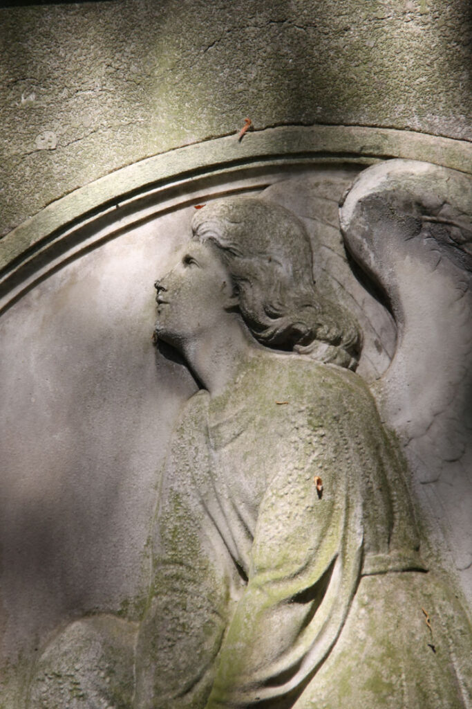 Engel-Skulptur auf dem alten Friedhof in Bonn, Foto von Felix Emmelmann